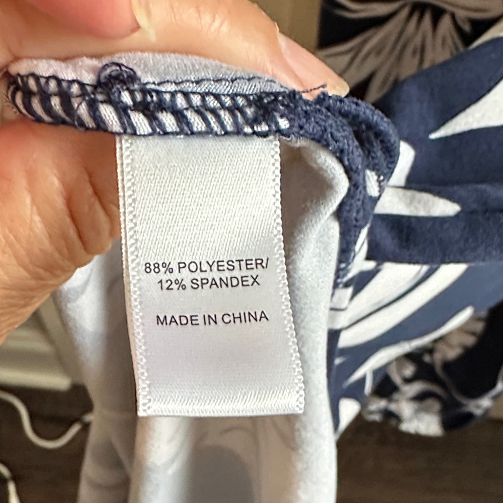 Cuddl Duds Navy & White sleeveless one-piece jumpsuit - Picture 3 of 9
